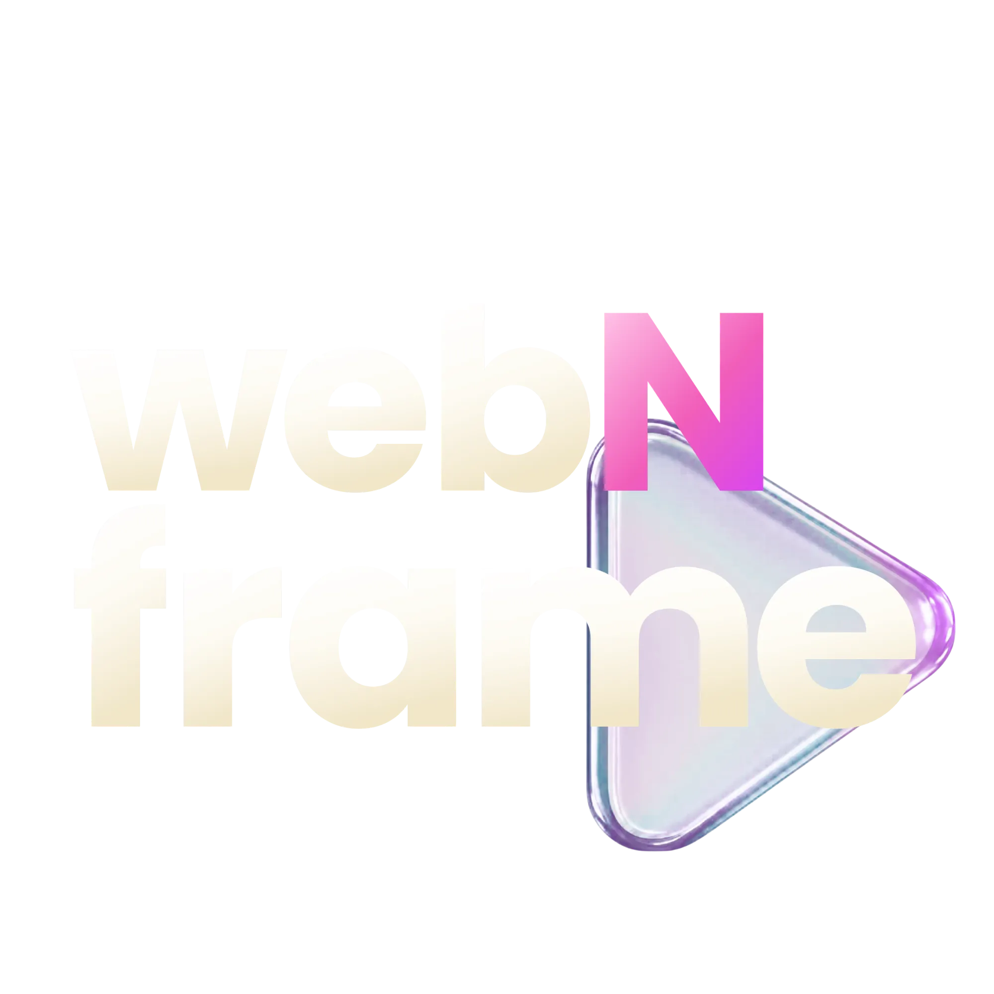 Webnframe llightogo - purple wordmark with a magenta "N" and yellow play icon, representing a web design, video, and branding agency